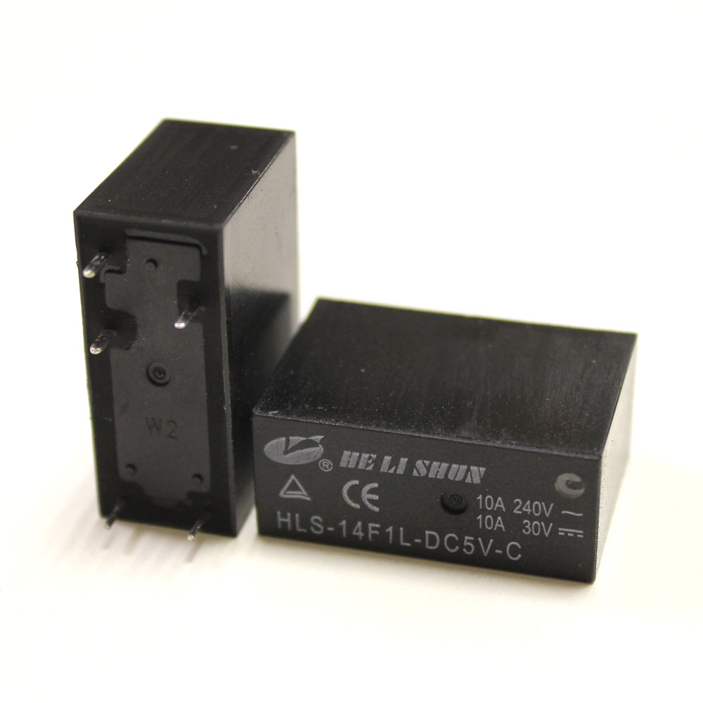 Реле 5V 10A HLS-14F1L (DC5V-10A-1C)  29*12,6*20,6мм 5pin под пайку